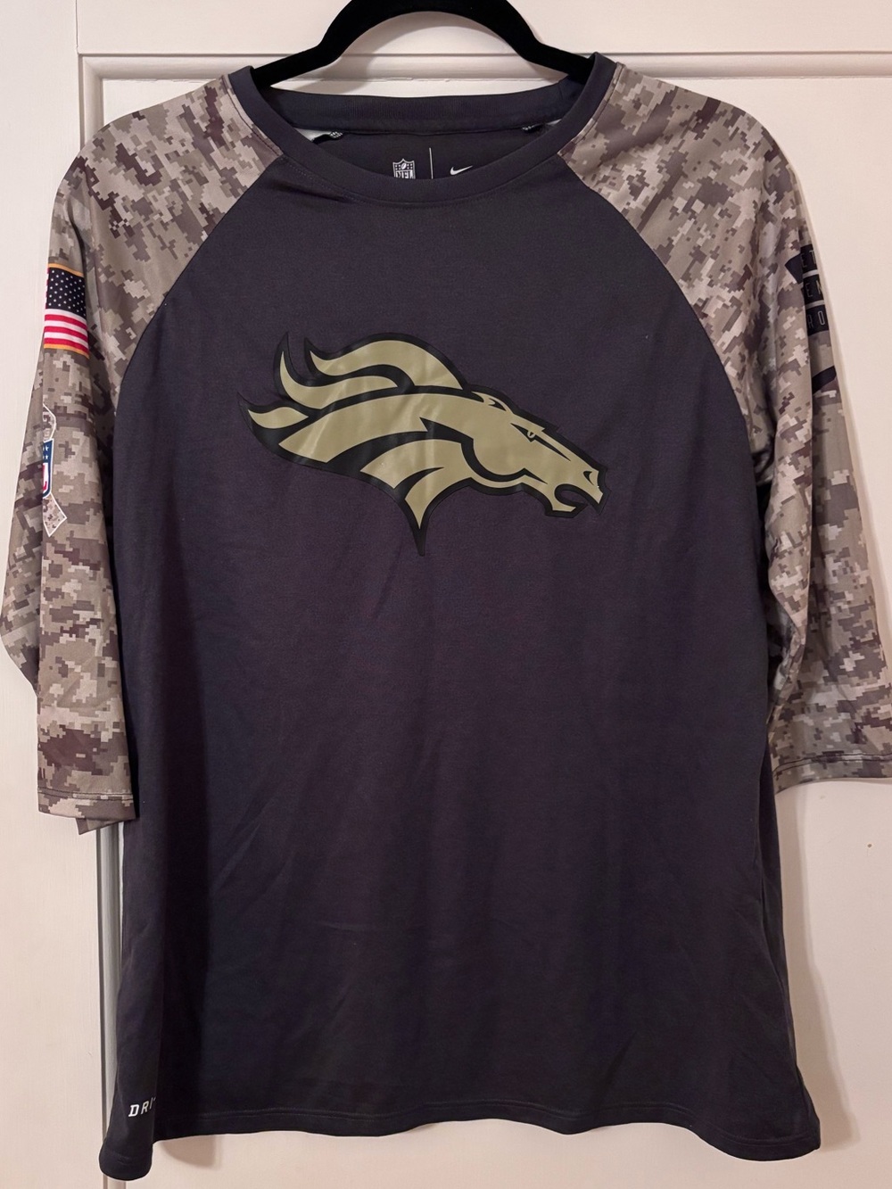 NFL Black Gray Denver Broncos Camo-Sleeve Jersey